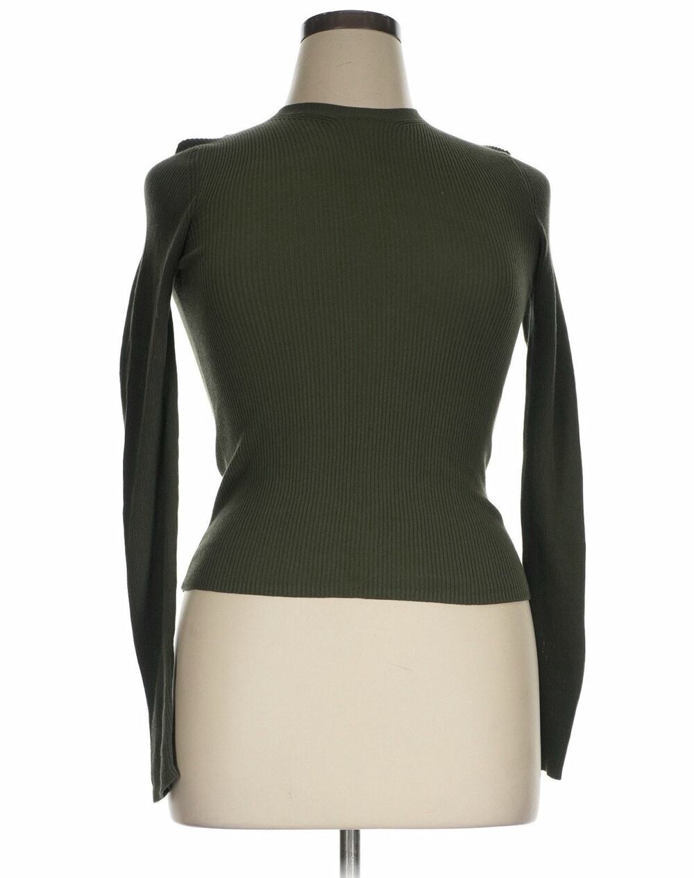 wardrobe nyc Green Ribbed Long Sleeve Cotton T Shirt XL